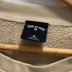 Year of Ours Beige Tie-Front Sweatshirt